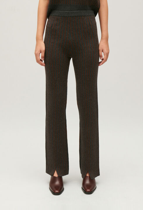 Pantalon maille rayée 