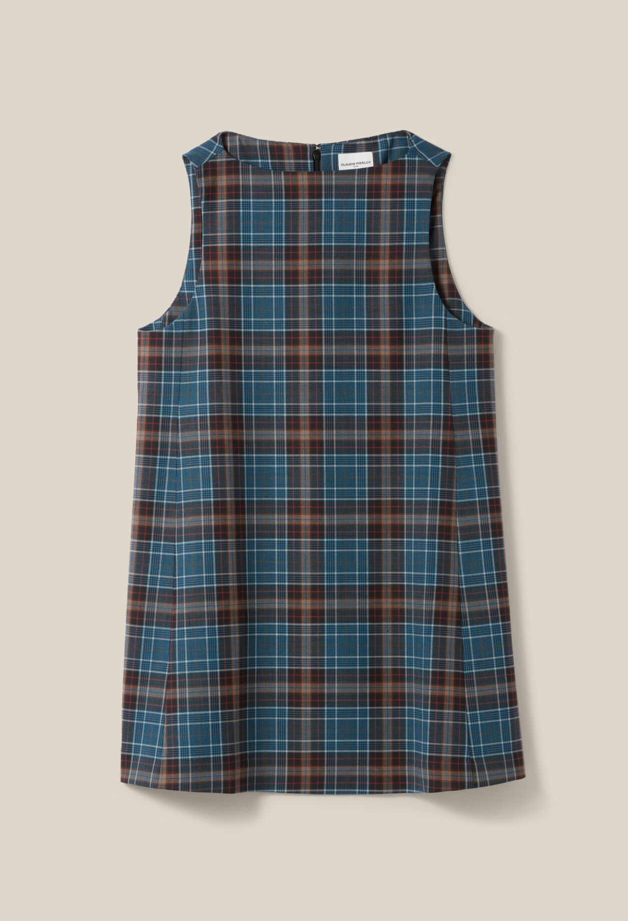 Robe courte sans manches carreaux