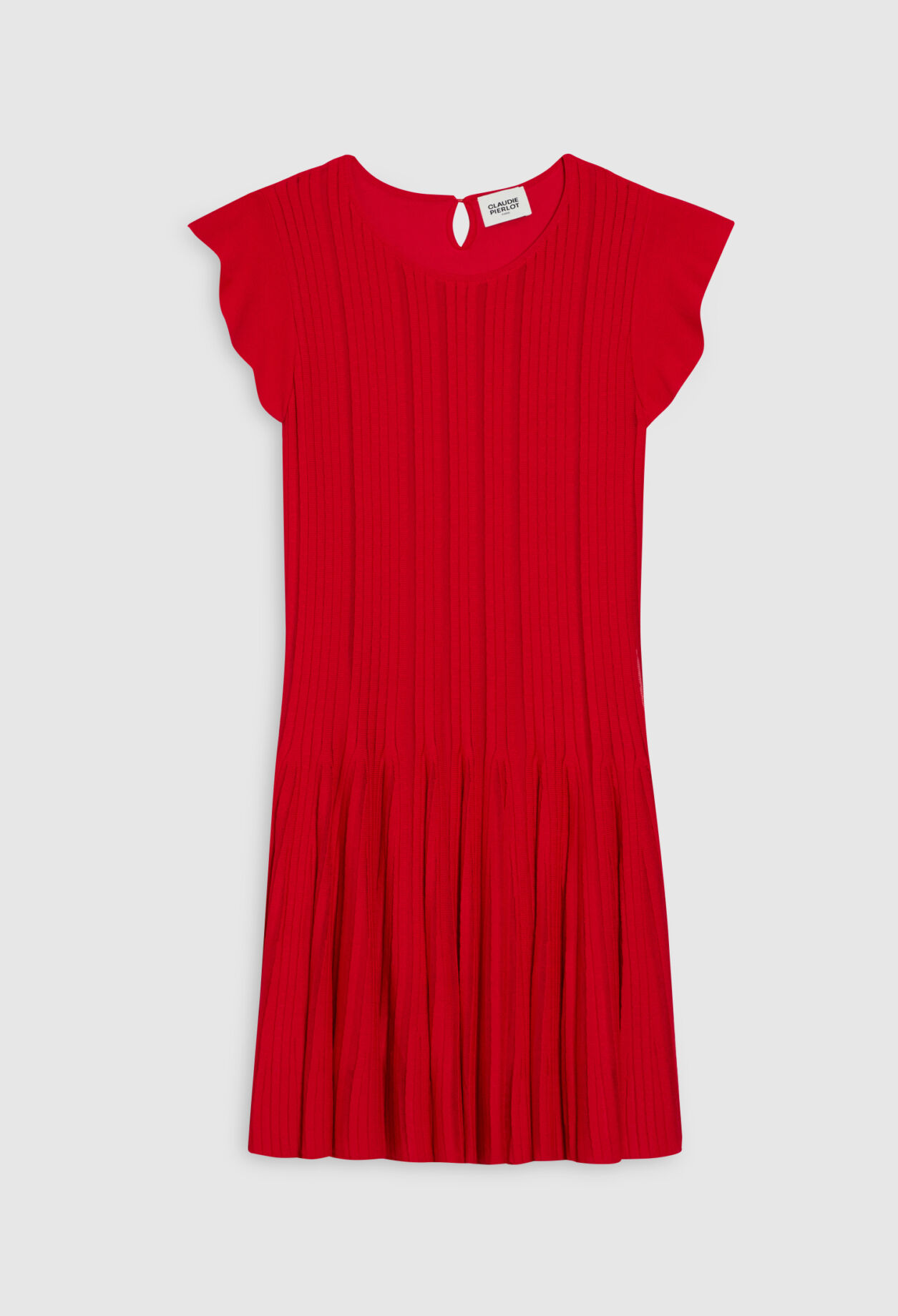 Robe courte maille rouge