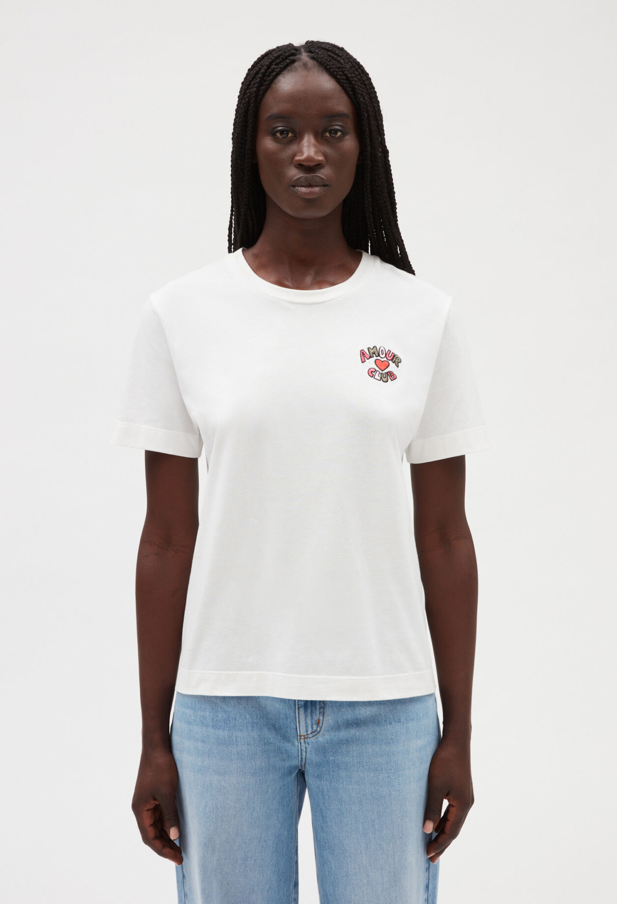 T-shirt manches courtes Amour club Blanc