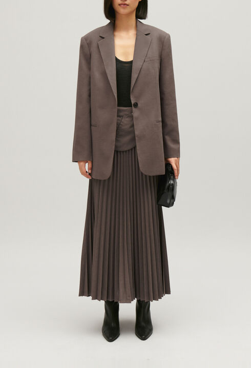 Veste tailleur marron glac&eacute;