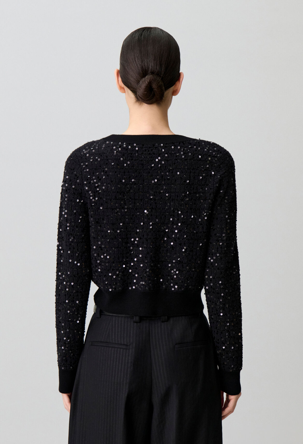 Cardigan classique maille sequins