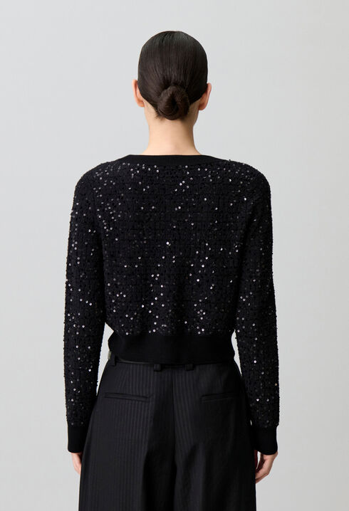 Cardigan classique maille sequins