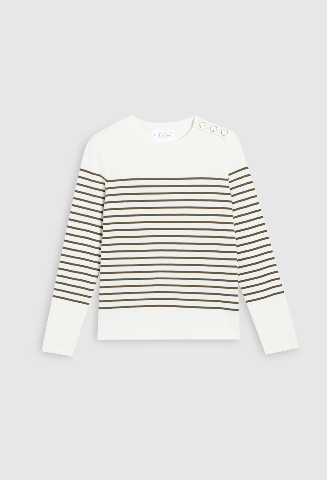 T-shirt marinière à bouton