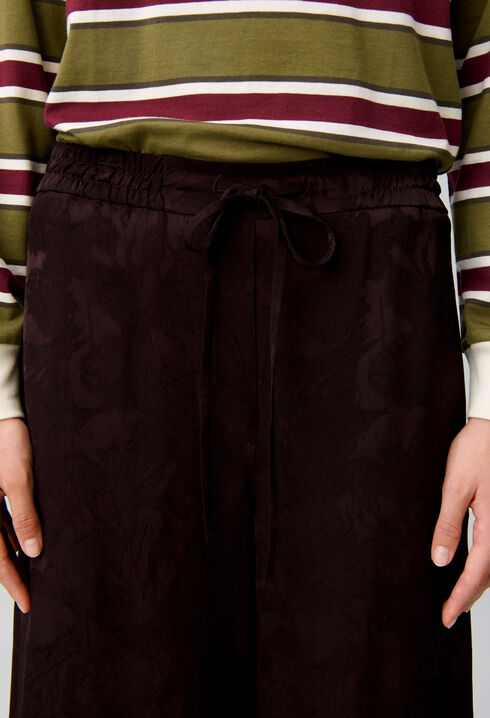 Pantalon large jacquard floral