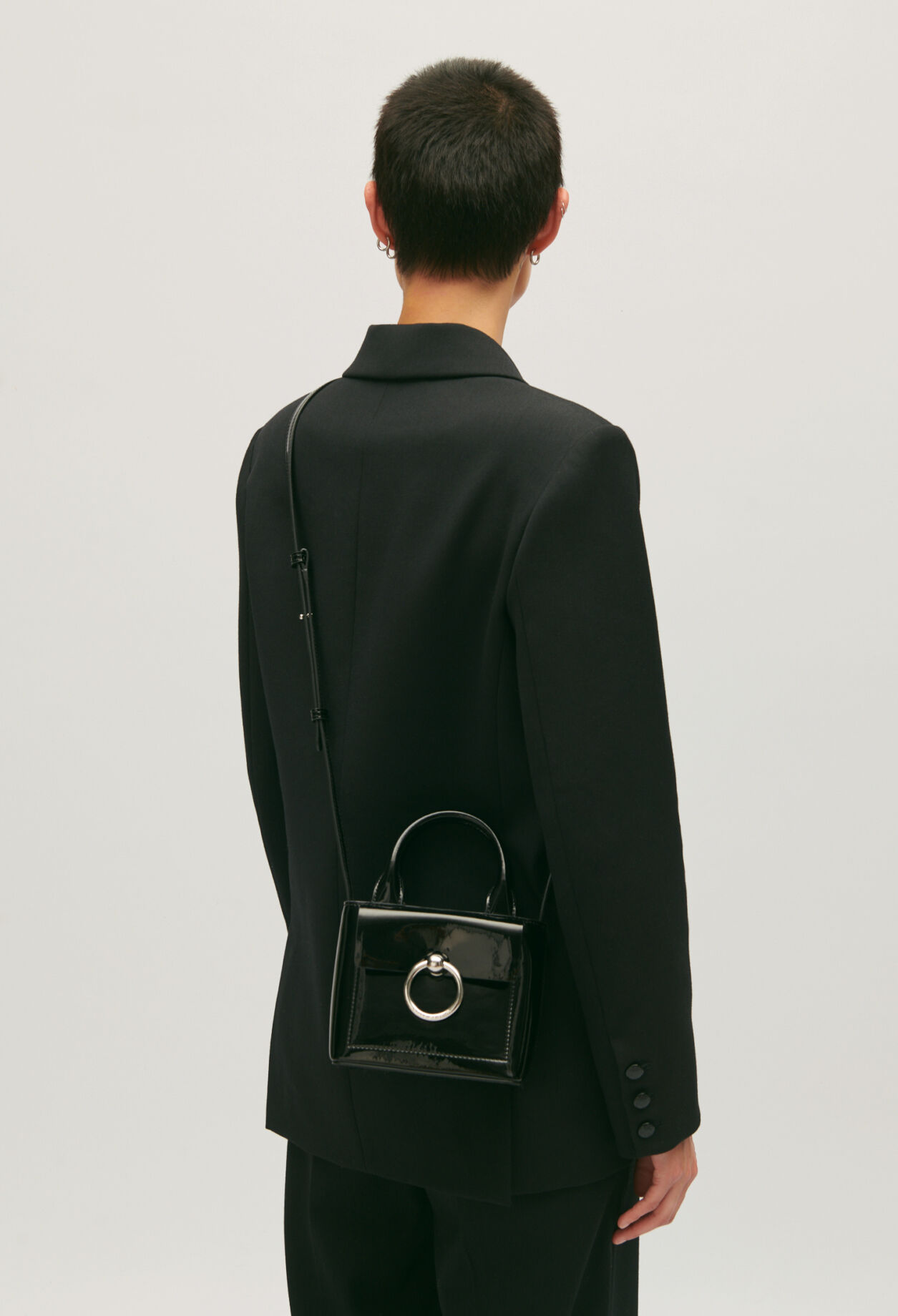Mini sac Anouck cuir vernis noir