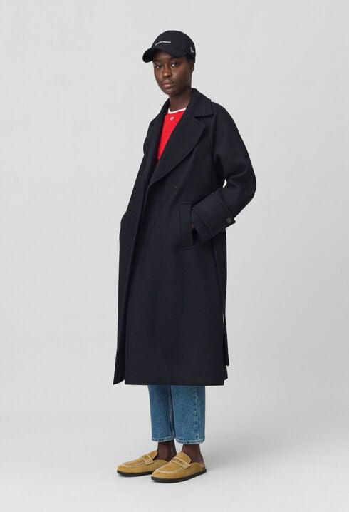 Manteau mi-long laine mélangée