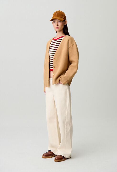 Jean large décontracté denim écru