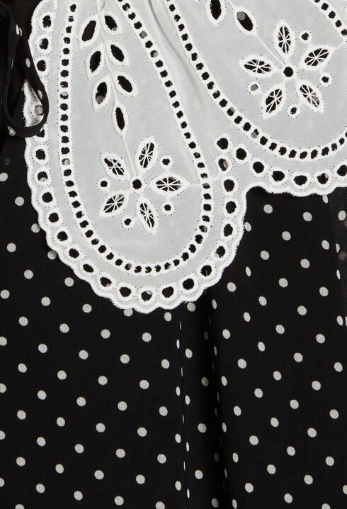 Robe courte Rifi large col imprimé pois