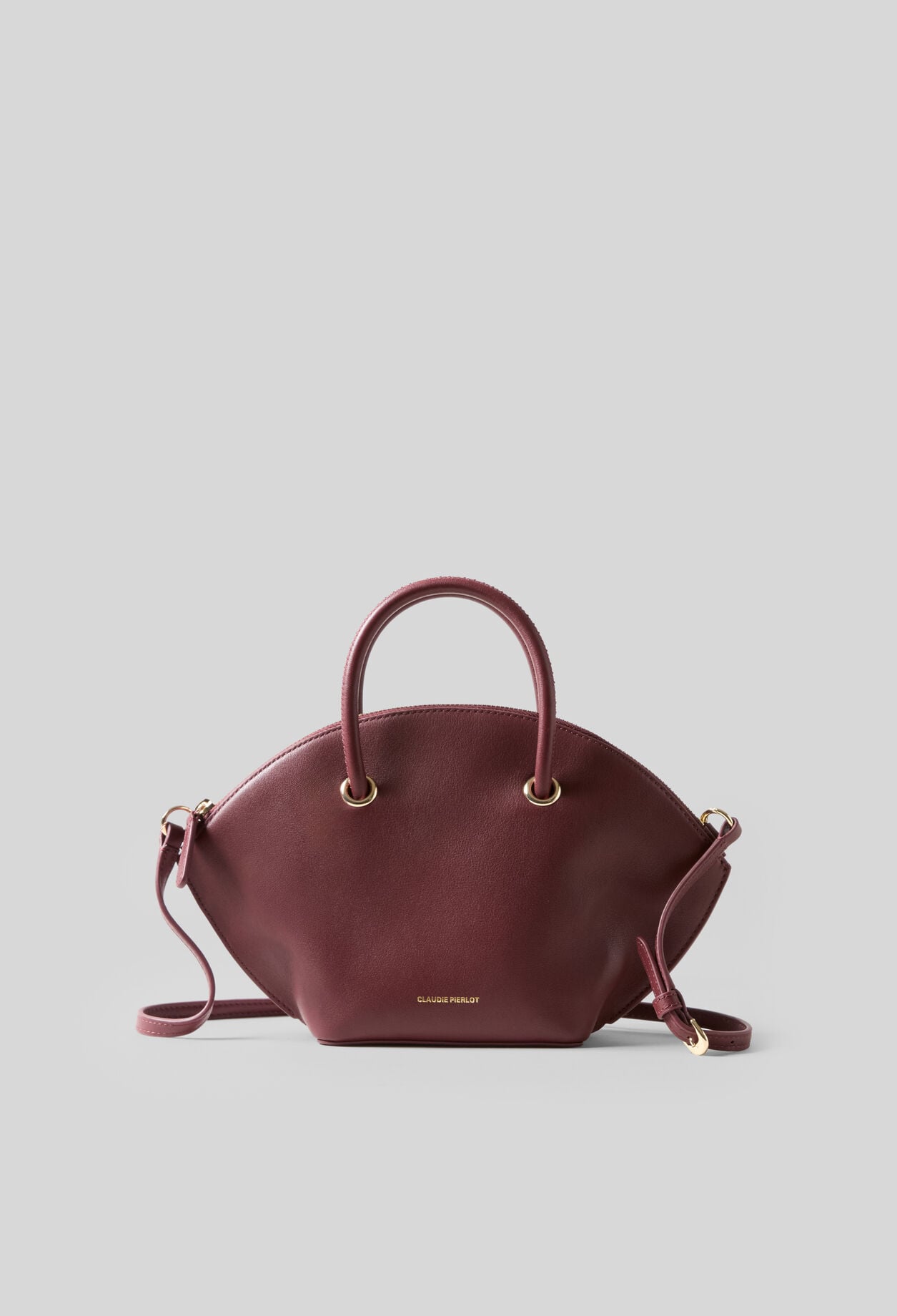 Sac cuir lisse anneaux dor&eacute;s