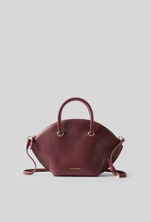 Sac cuir lisse anneaux dor&eacute;s