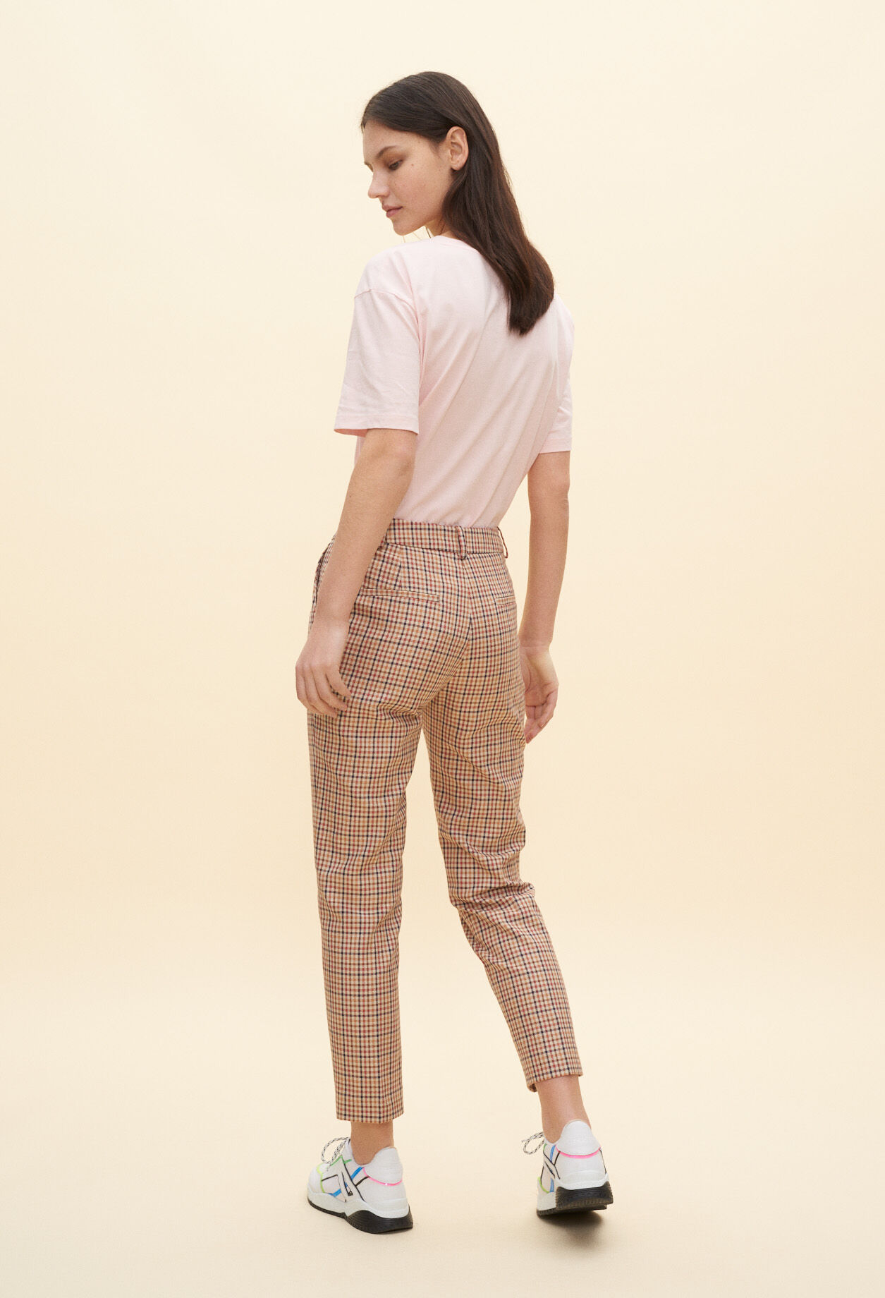 Pantalon droit à carreaux
