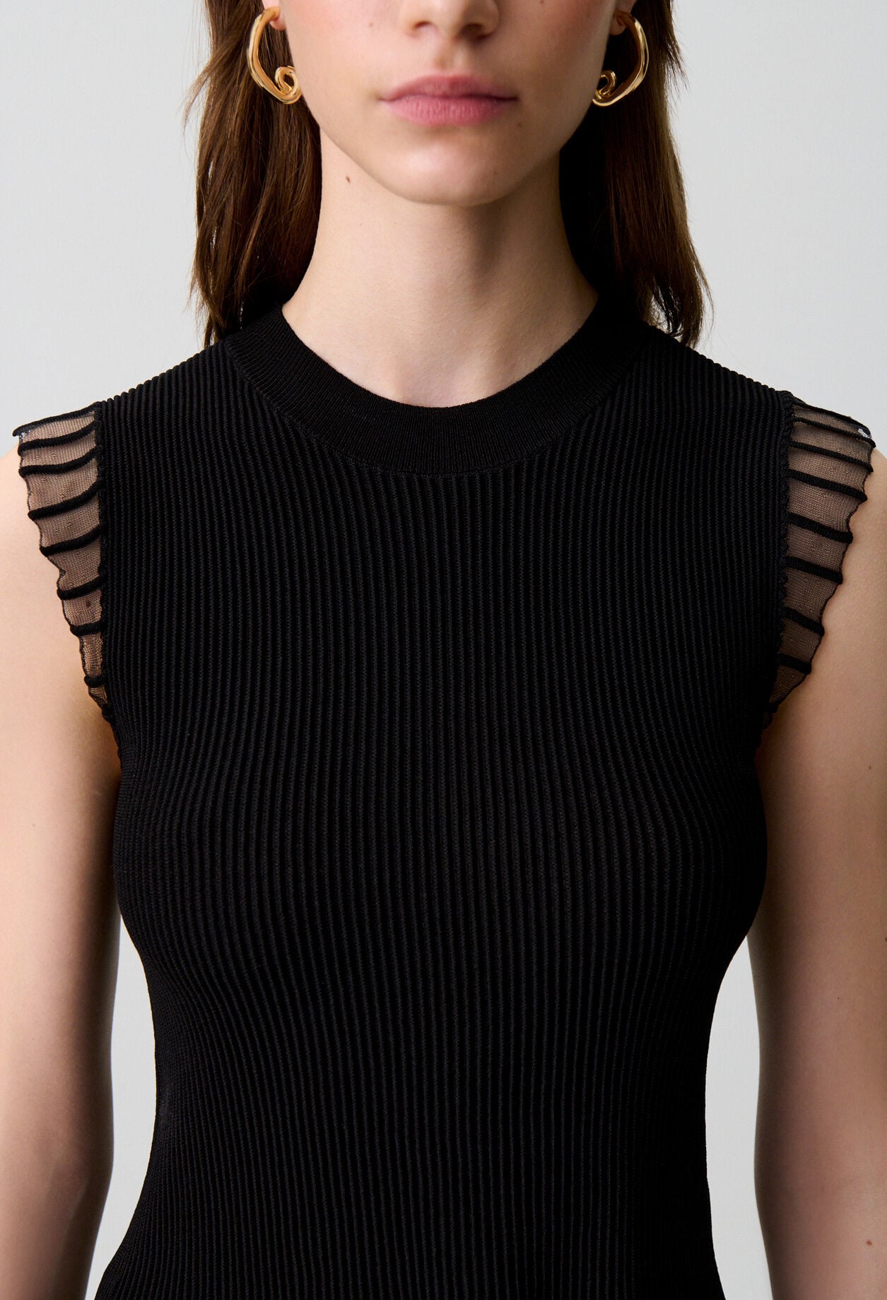 Top maille col montant