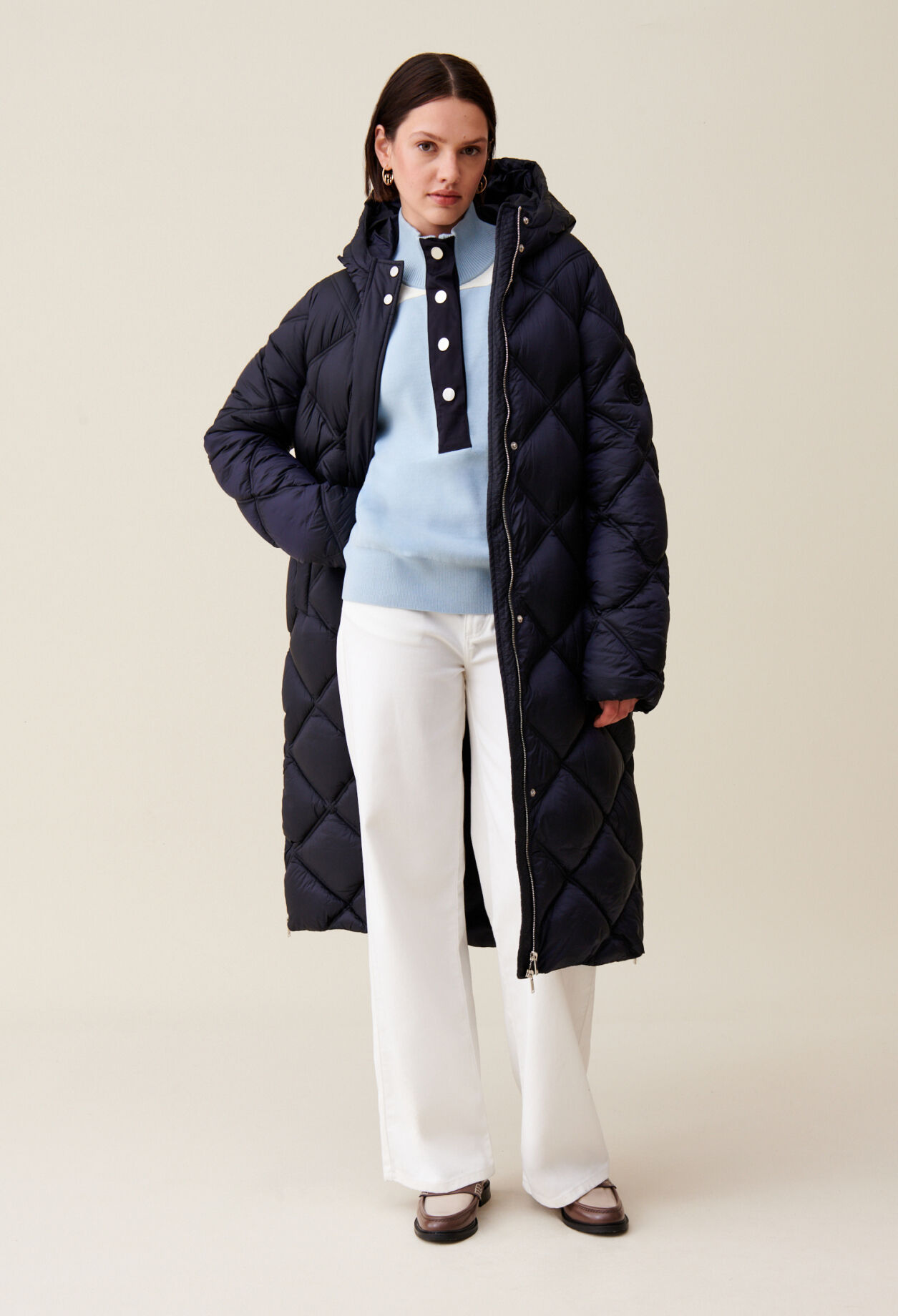 Doudoune longue capuche matelassee pour femme Claudie Pierlot