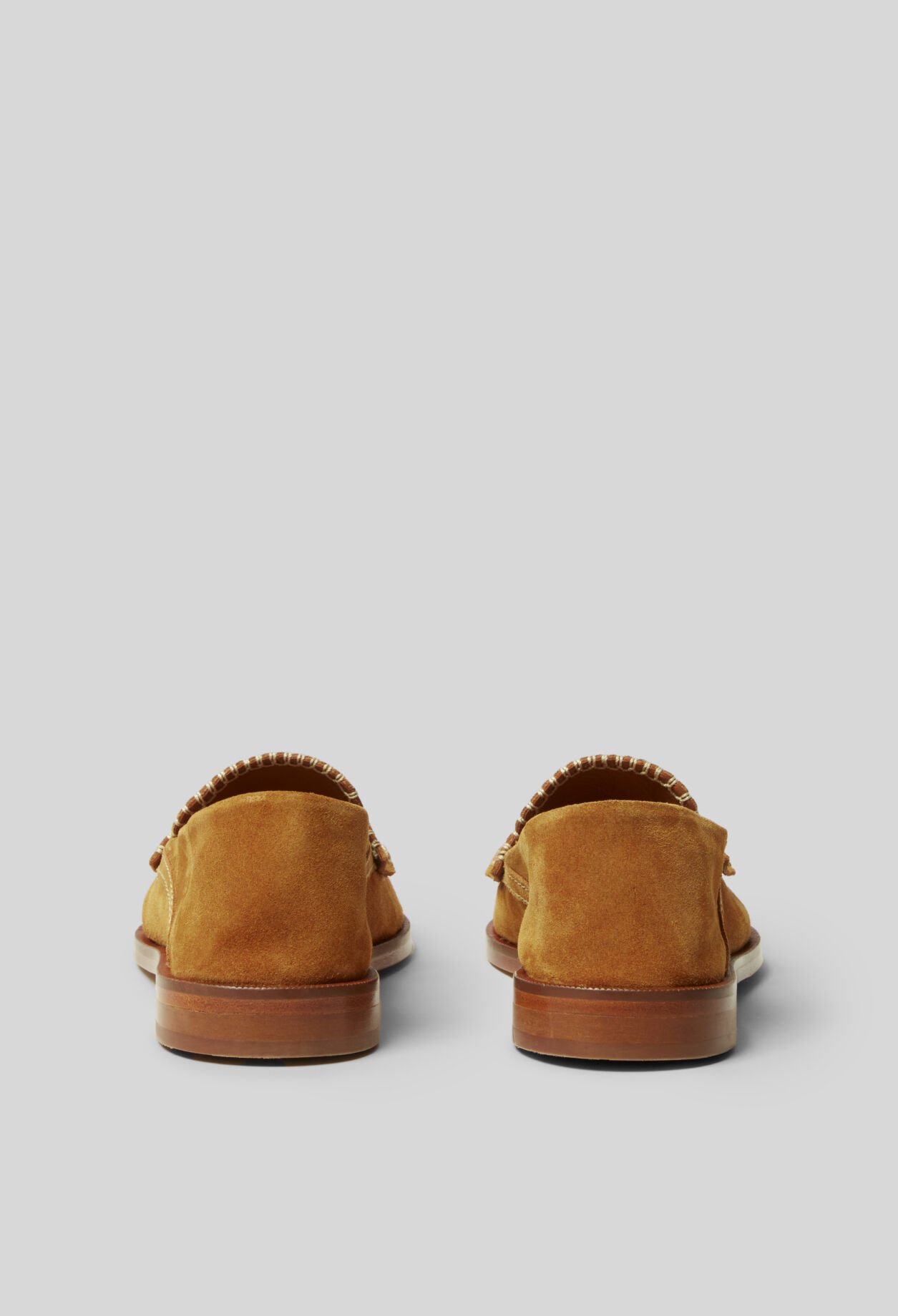 Mules suède monogramme doré