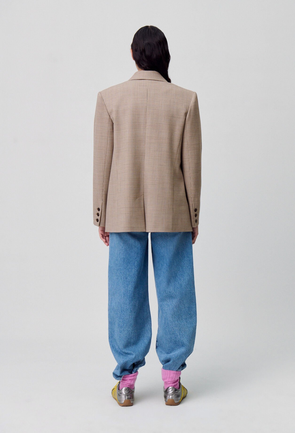 Veste droite tailleur carreaux