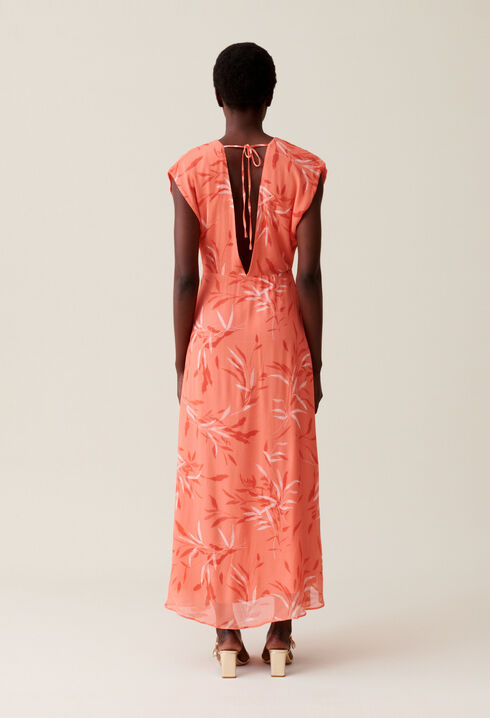 Robe longue fluide imprim&eacute;e