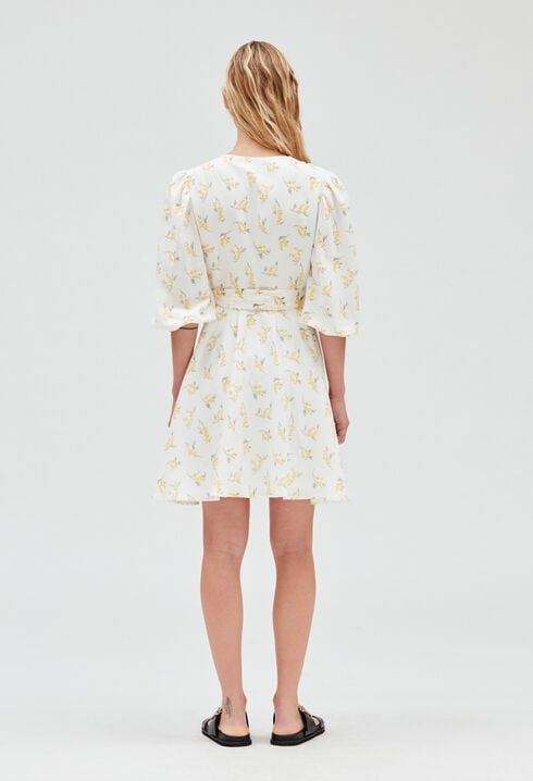 Robe courte portefeuille mimosa