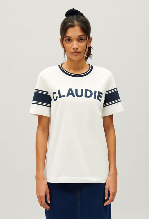 Tee-shirt Claudie bleu et blanc