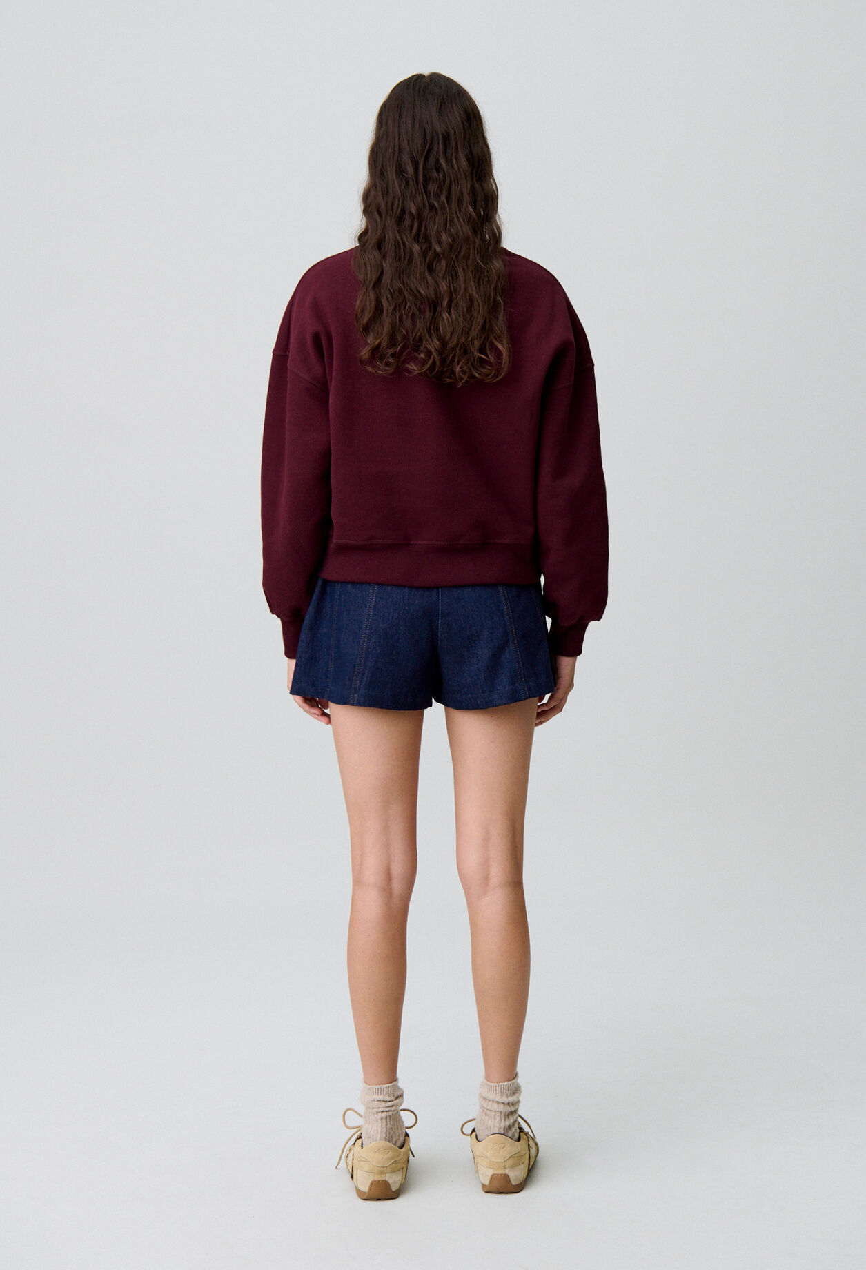 Sweat coton col victorien