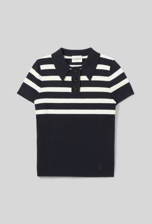 Top polo maille fine