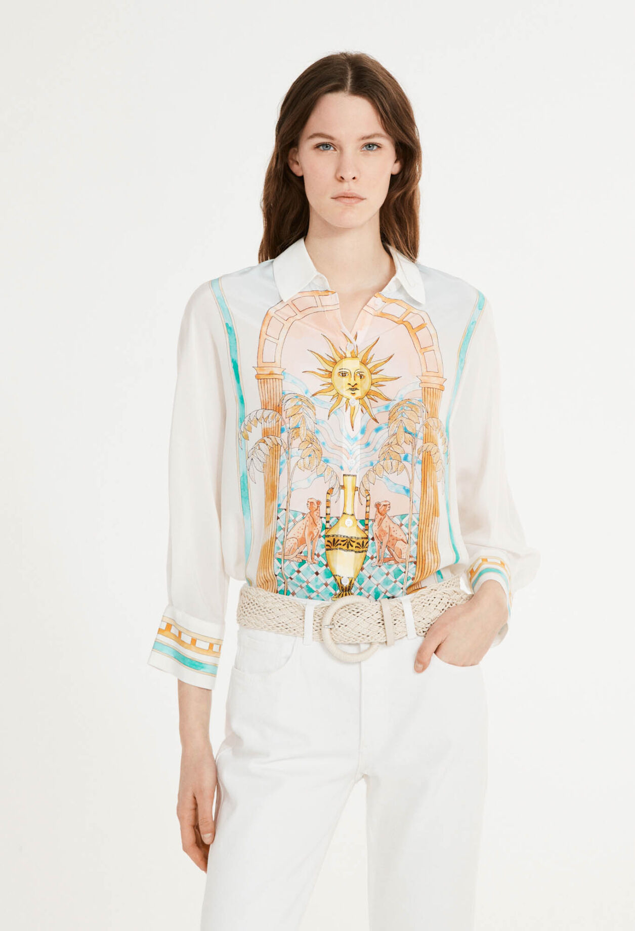 Chemise imprimée en soie