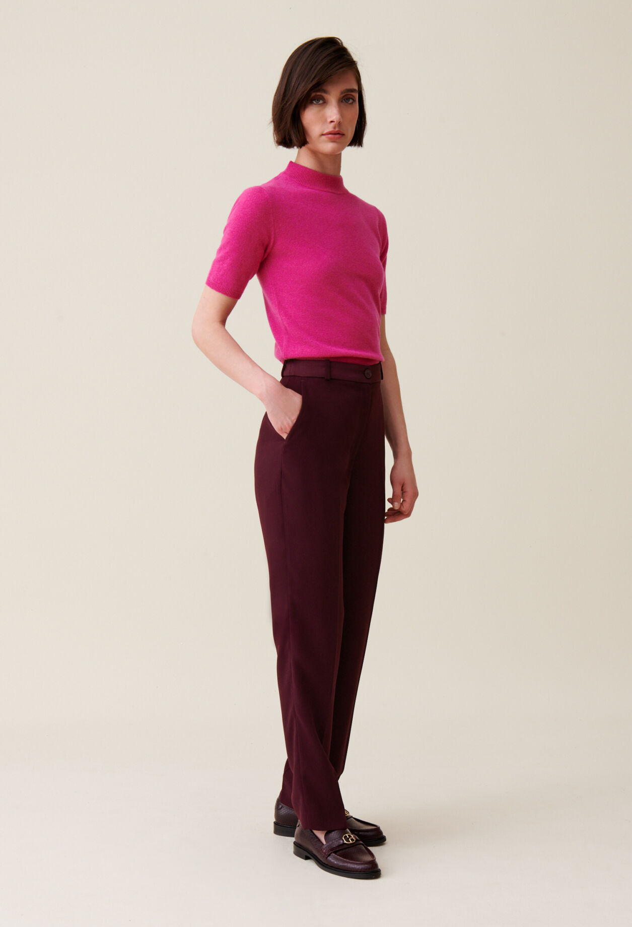 Pantalon tailleur coupe cigarette