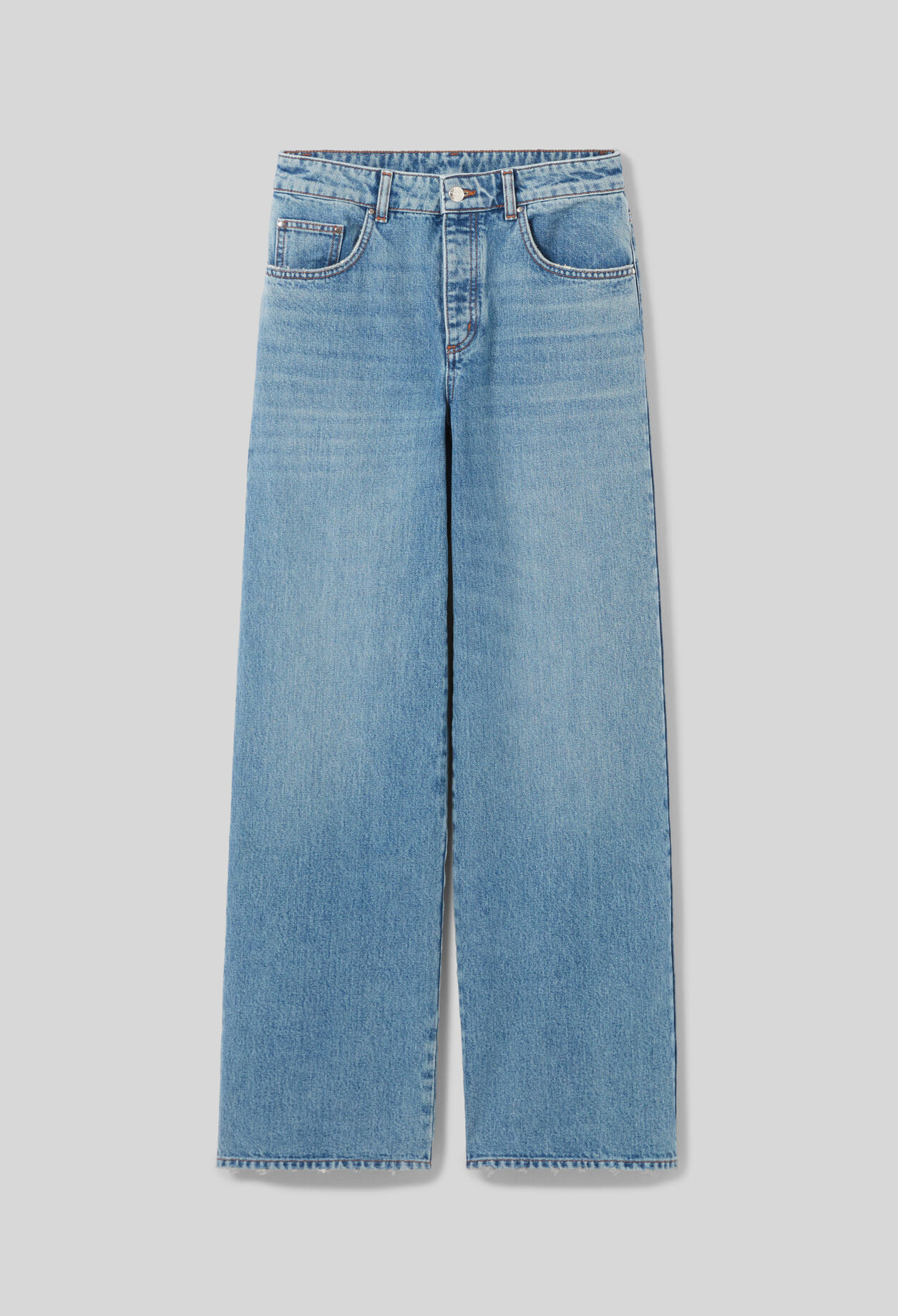 Jean denim droit large délavé