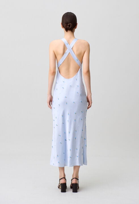 Robe satin dos nu