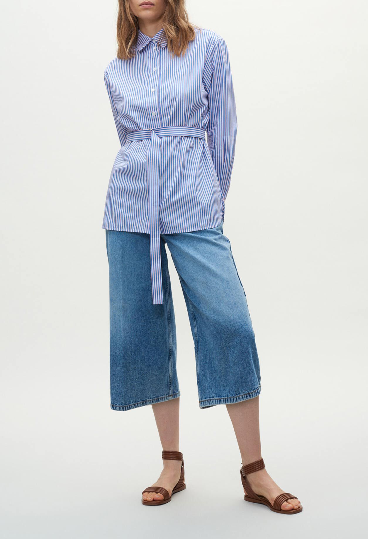 Chemise rayée ceinturée