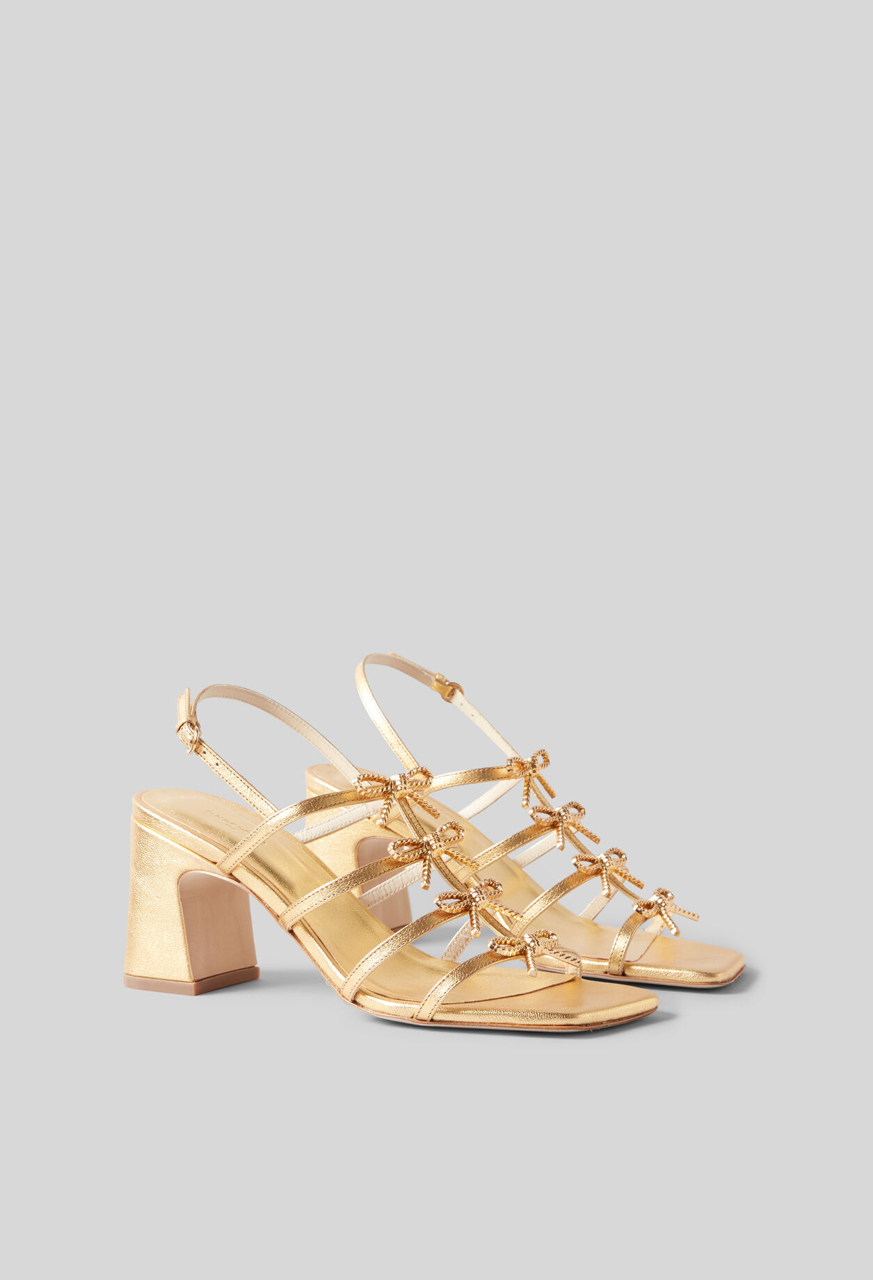 Sandales &agrave; talon cuir