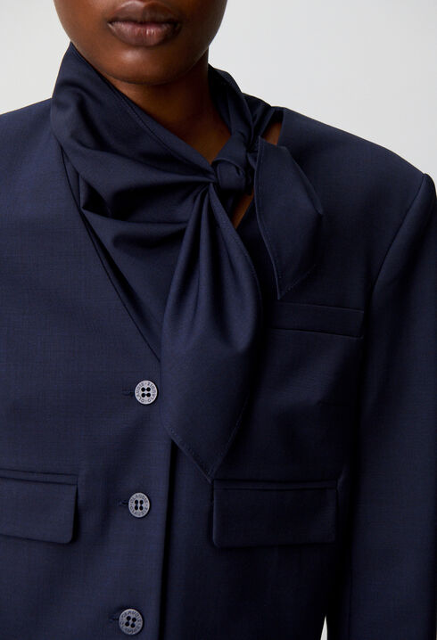 Veste boite laine m&eacute;lang&eacute;e