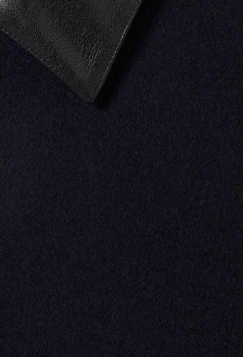 Blouson laine col similicuir