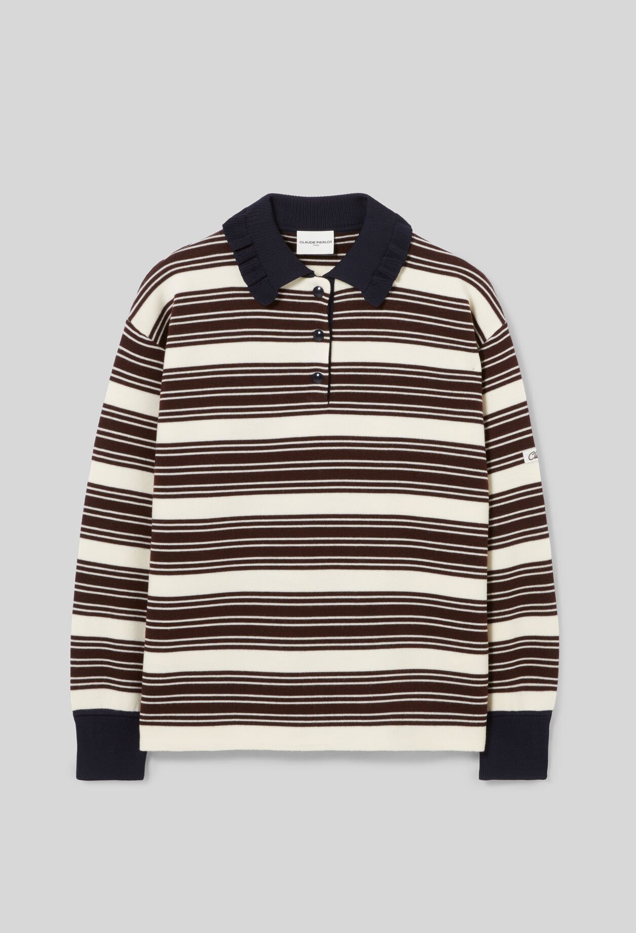 Pull polo large rayures