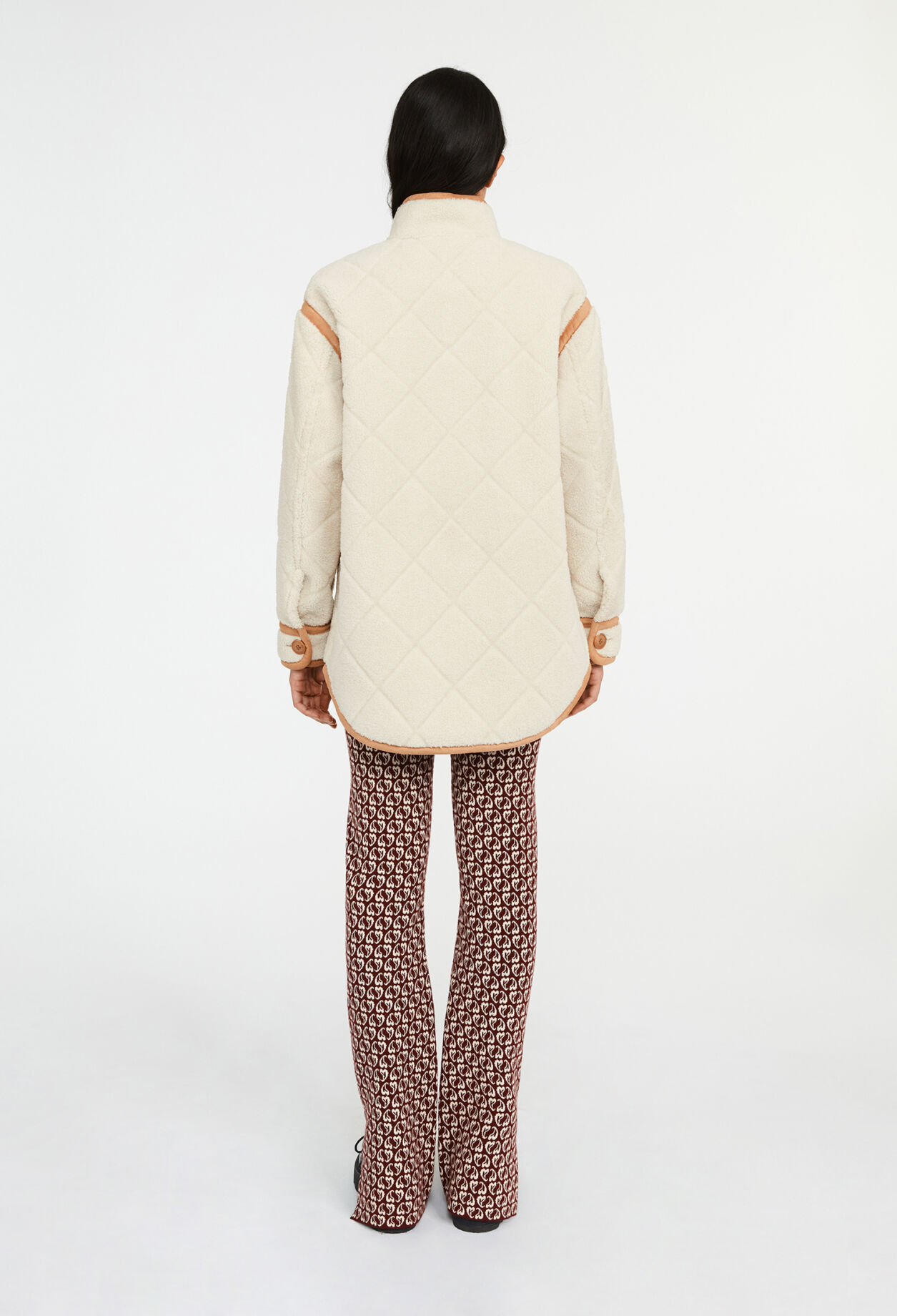 Manteau effet peau lainée