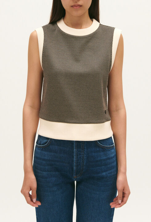 Pull sans manches chocolat