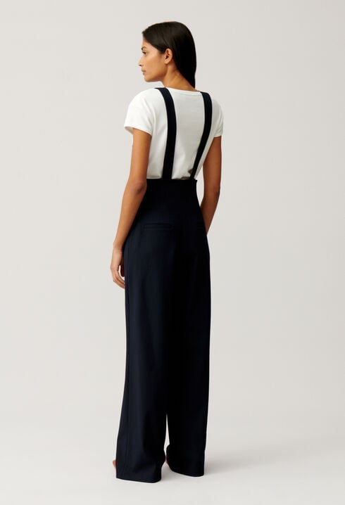 Pantalon bretelles marine