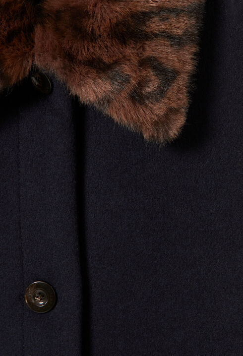 Manteau long laine léopard