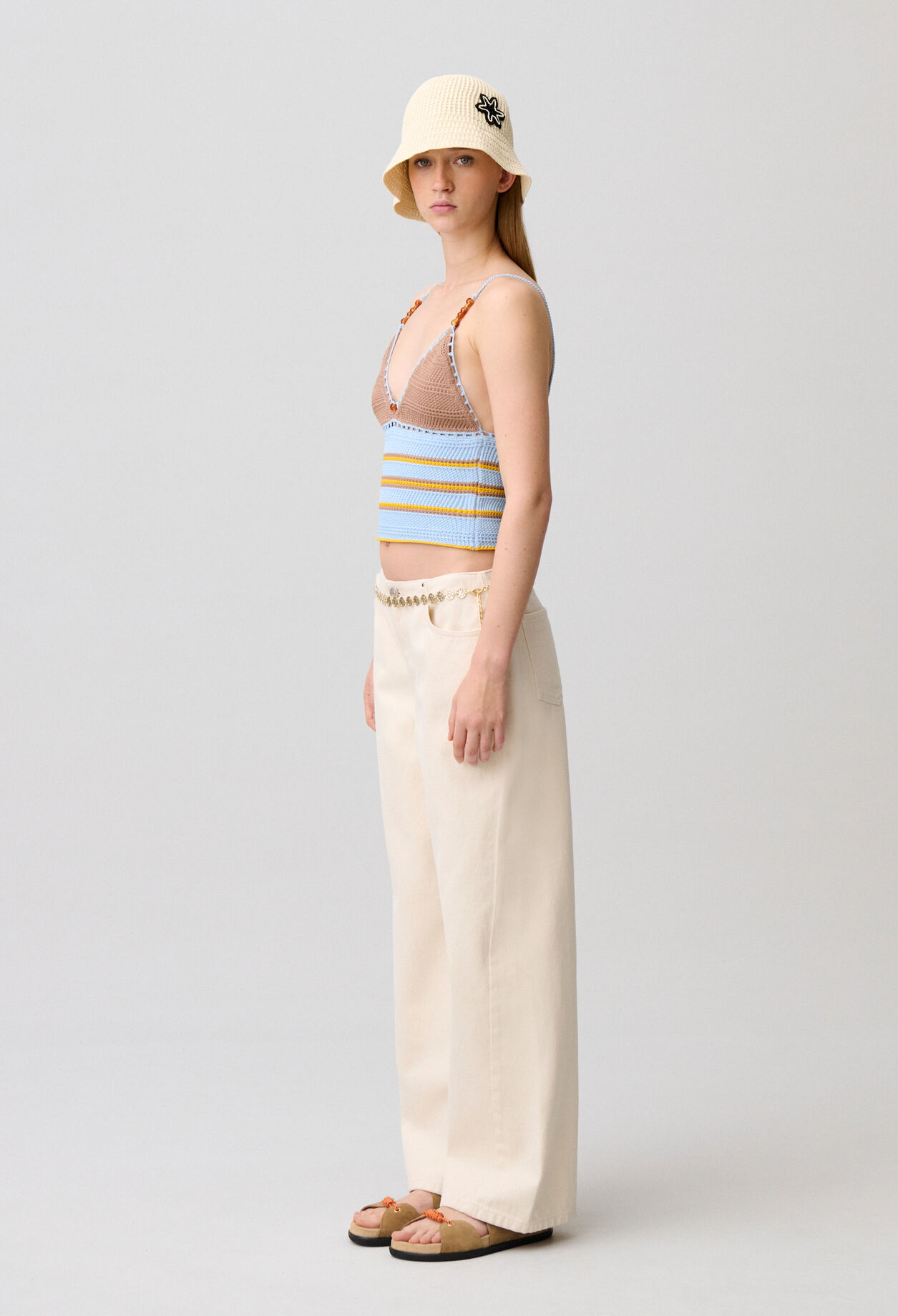 Top crochet multicolore