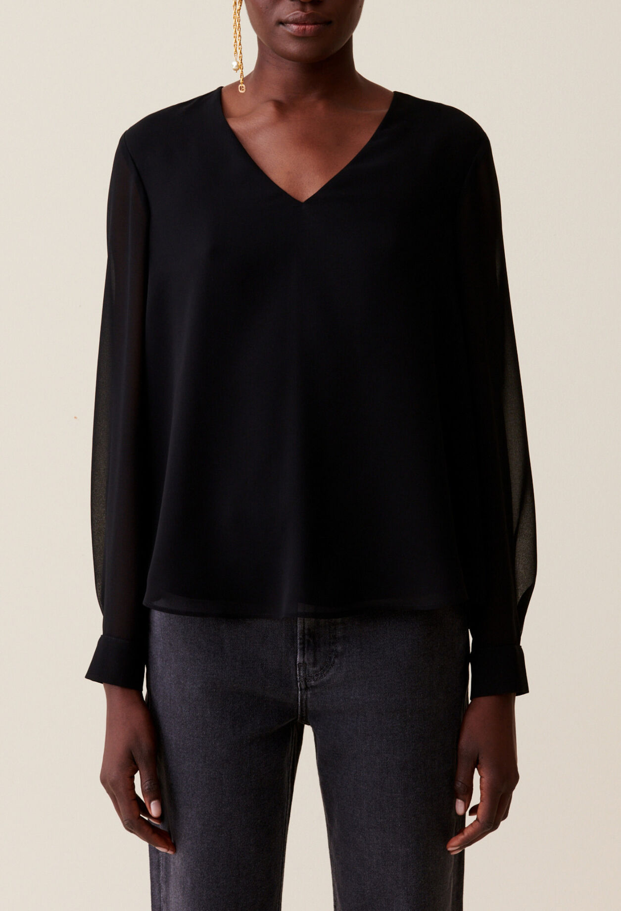 Blouse fluide transparente