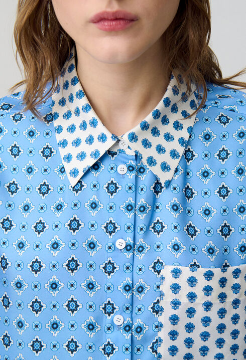 Chemise droite en soie