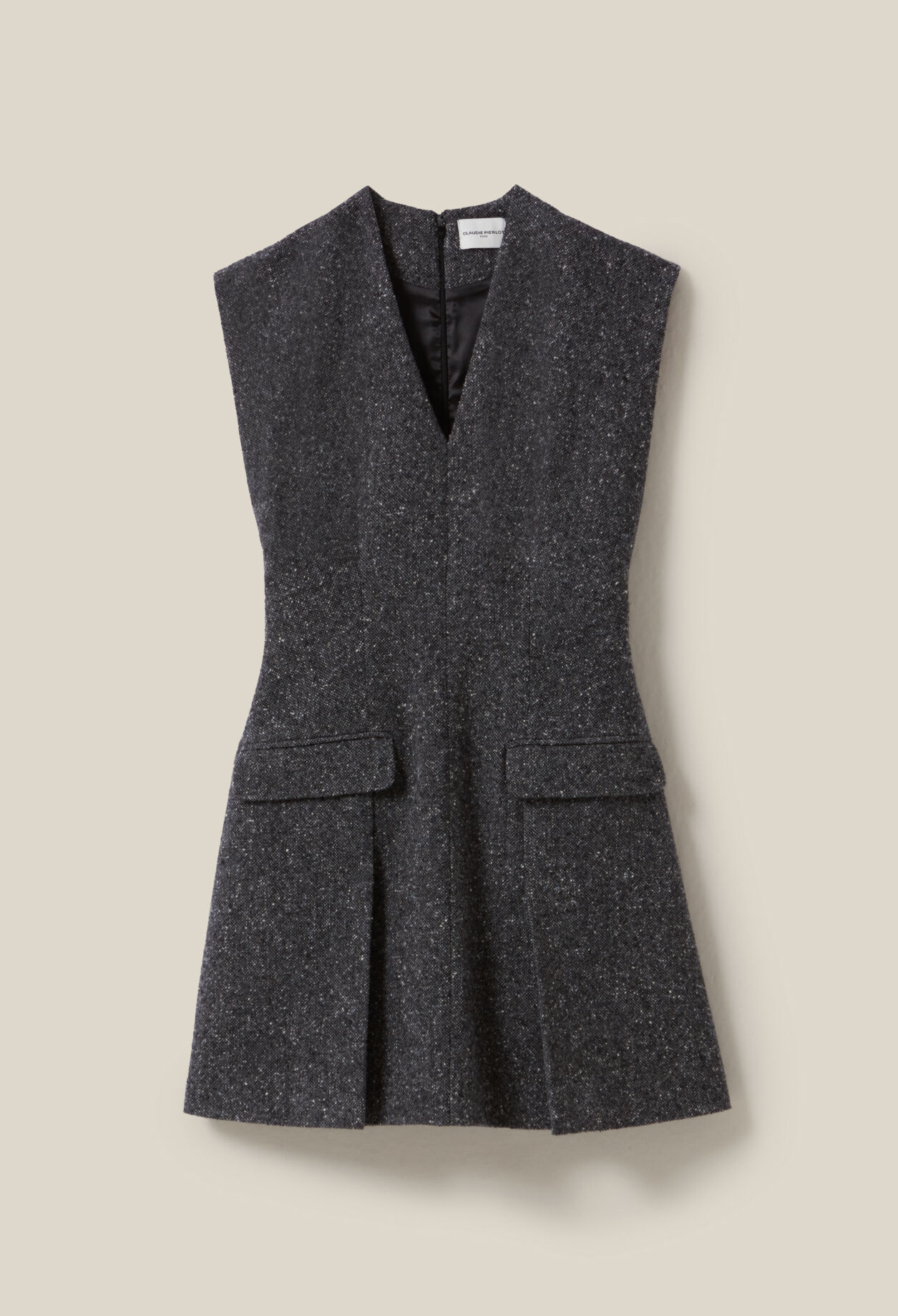 Robe grise cintrée tailleur tweed