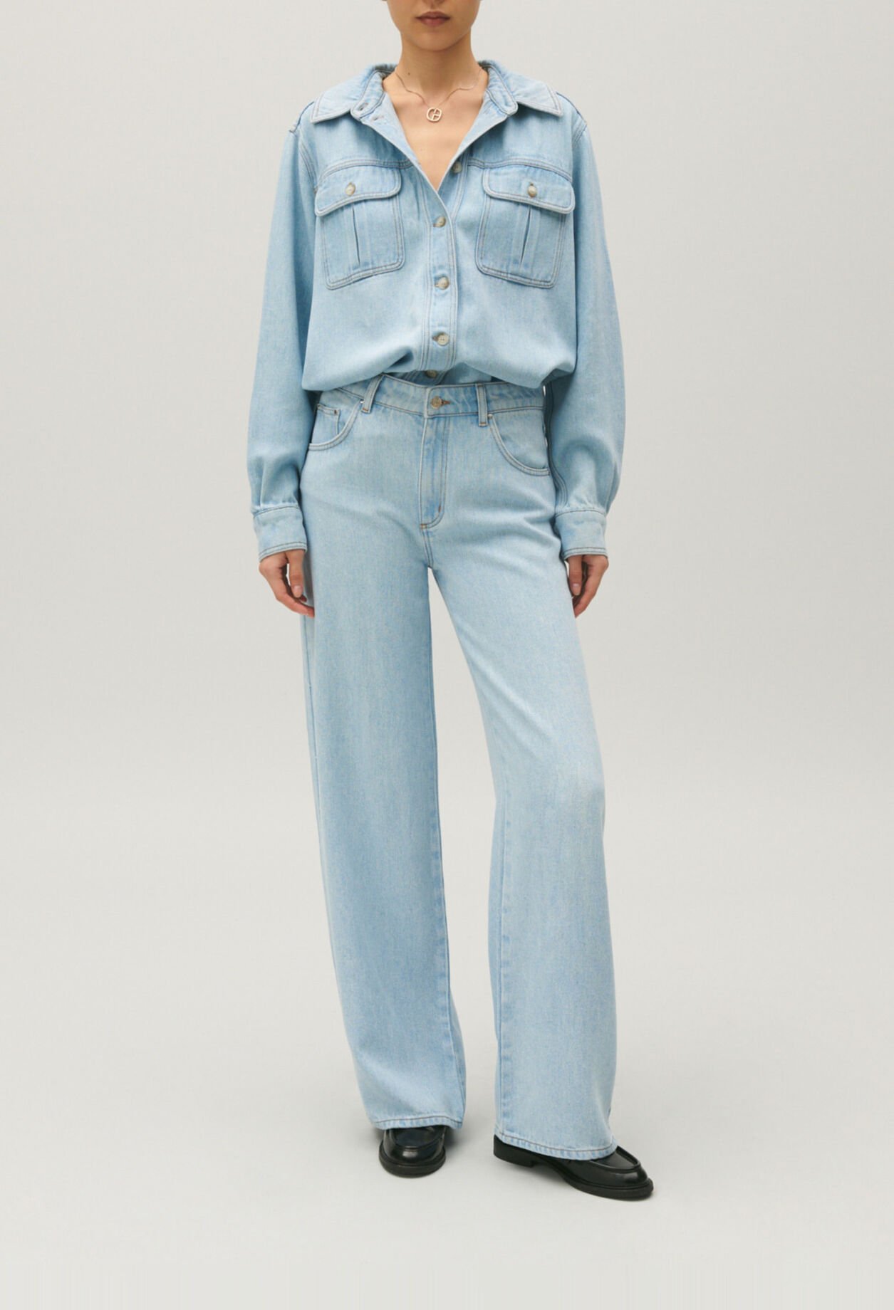 Chemise fluide bleue