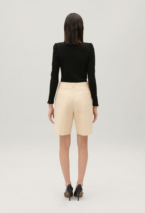 Bermuda coton beige clair