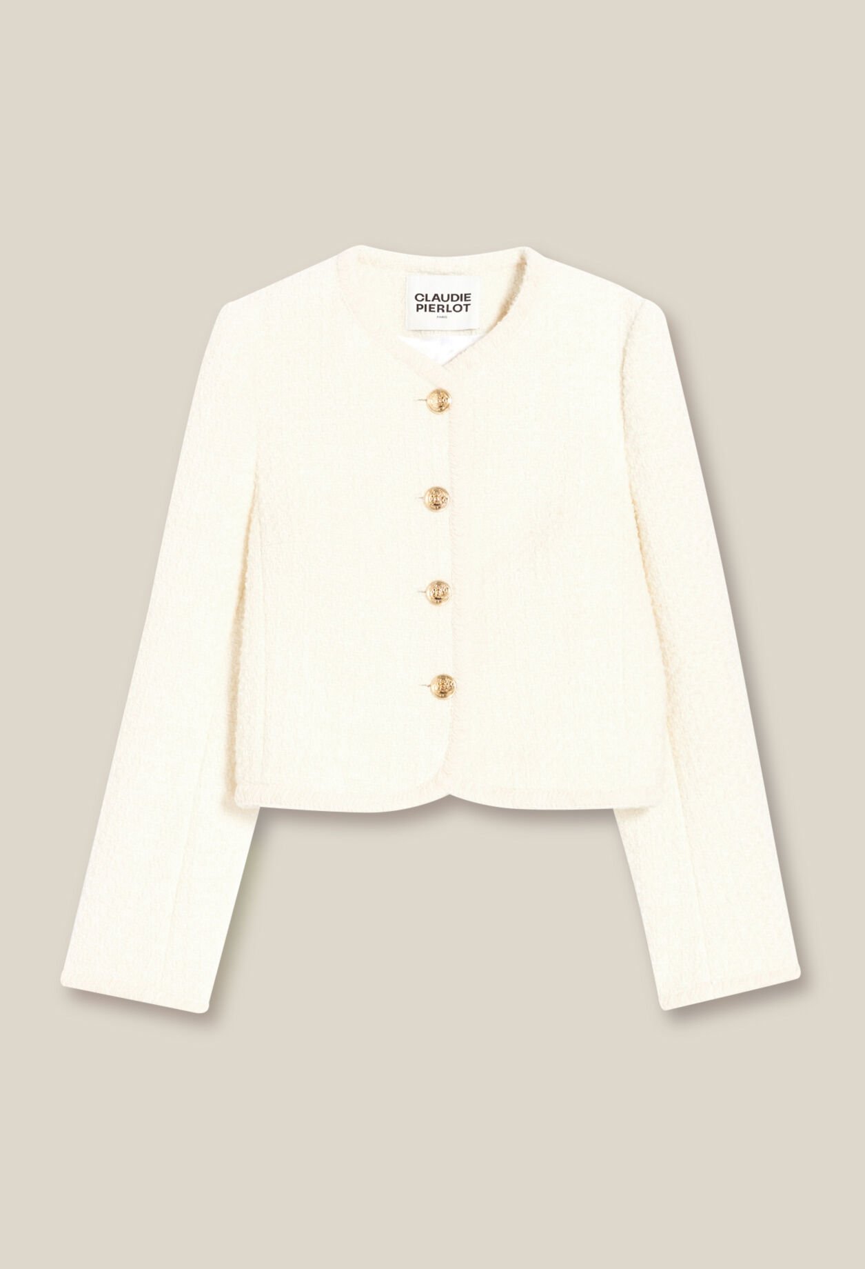 Veste courte tweed ivoire