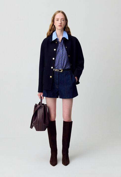 Short court denim brut