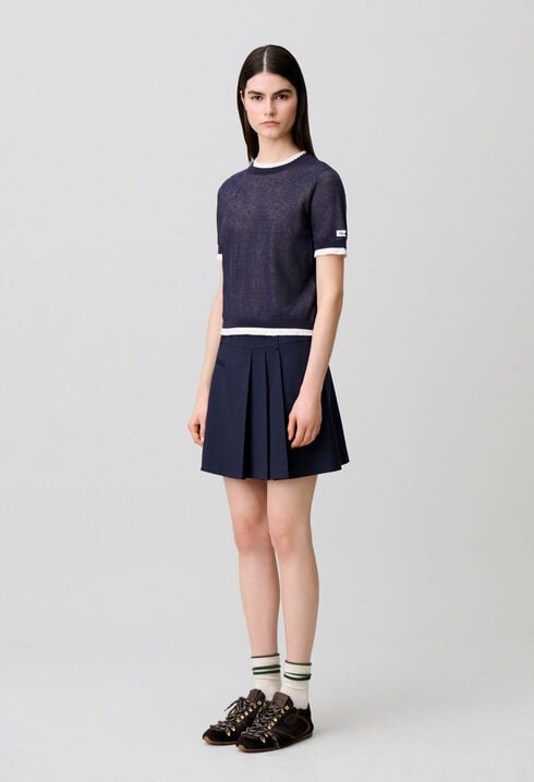 Pull maille contrastante
