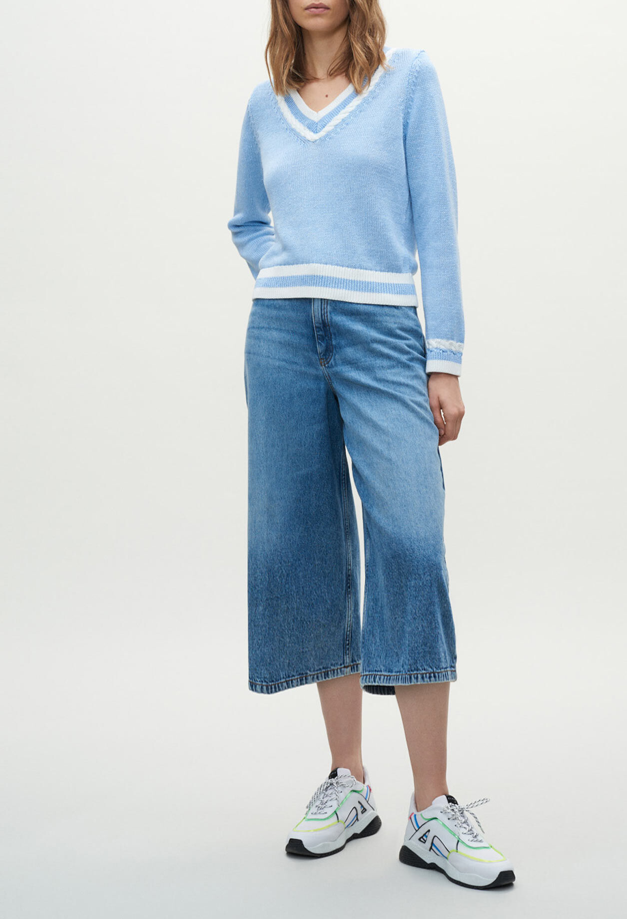 Pull en lin bleu ciel