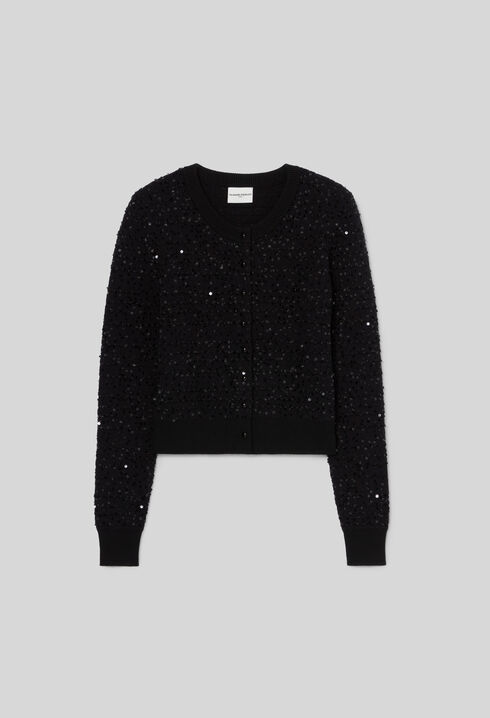 Cardigan classique maille sequins
