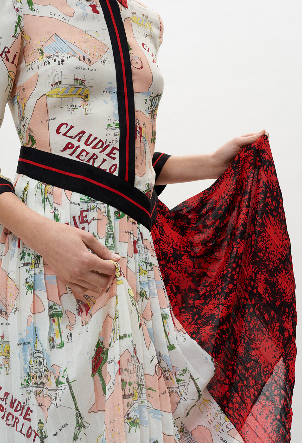 Robe mi-longue imprimée pour femme Claudie Pierlot